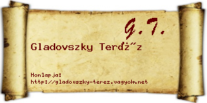 Gladovszky Teréz névjegykártya